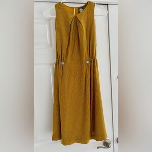 Mustard Yellow Patterned Dress